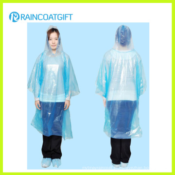 Azul cor cheio comprimento descartável PE raincoat